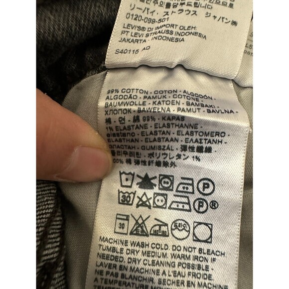 Levi's Wedgie Straight Charcoal Black Button Fly Jeans High Rise Women 31 31x26 - Picture 8 of 9